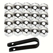 20pcs Chrome Glossy ABS Wheel Nut Covers Tire Bolt Protection Caps Universal Car Accessories