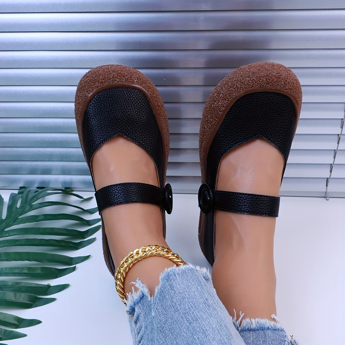 Женские повседневные обувь на мягкой подошве, дышащий PU, коричневые балетки