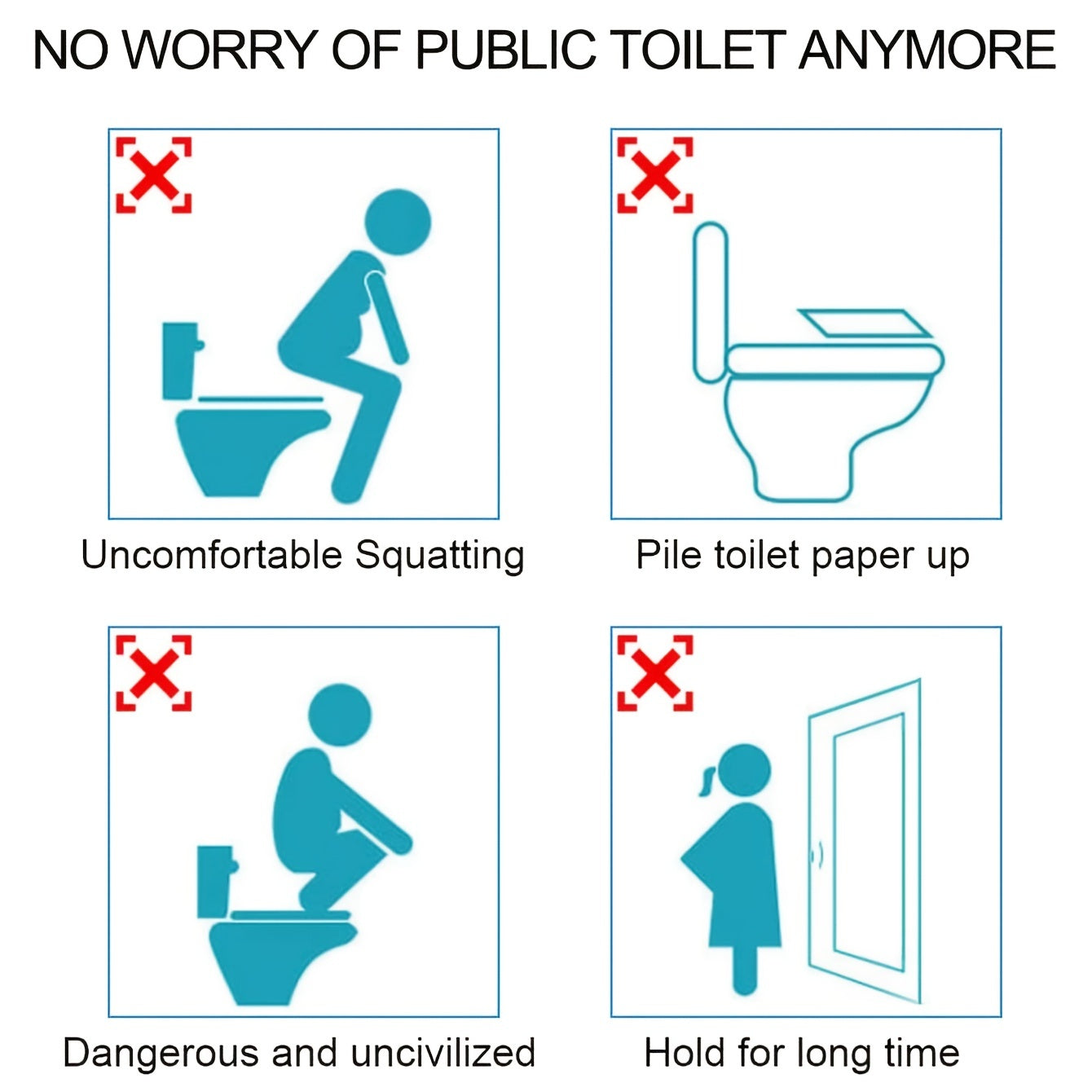 Fundas desechables impermeables para asientos de inodoro con papel acolchado, 50 paquetes