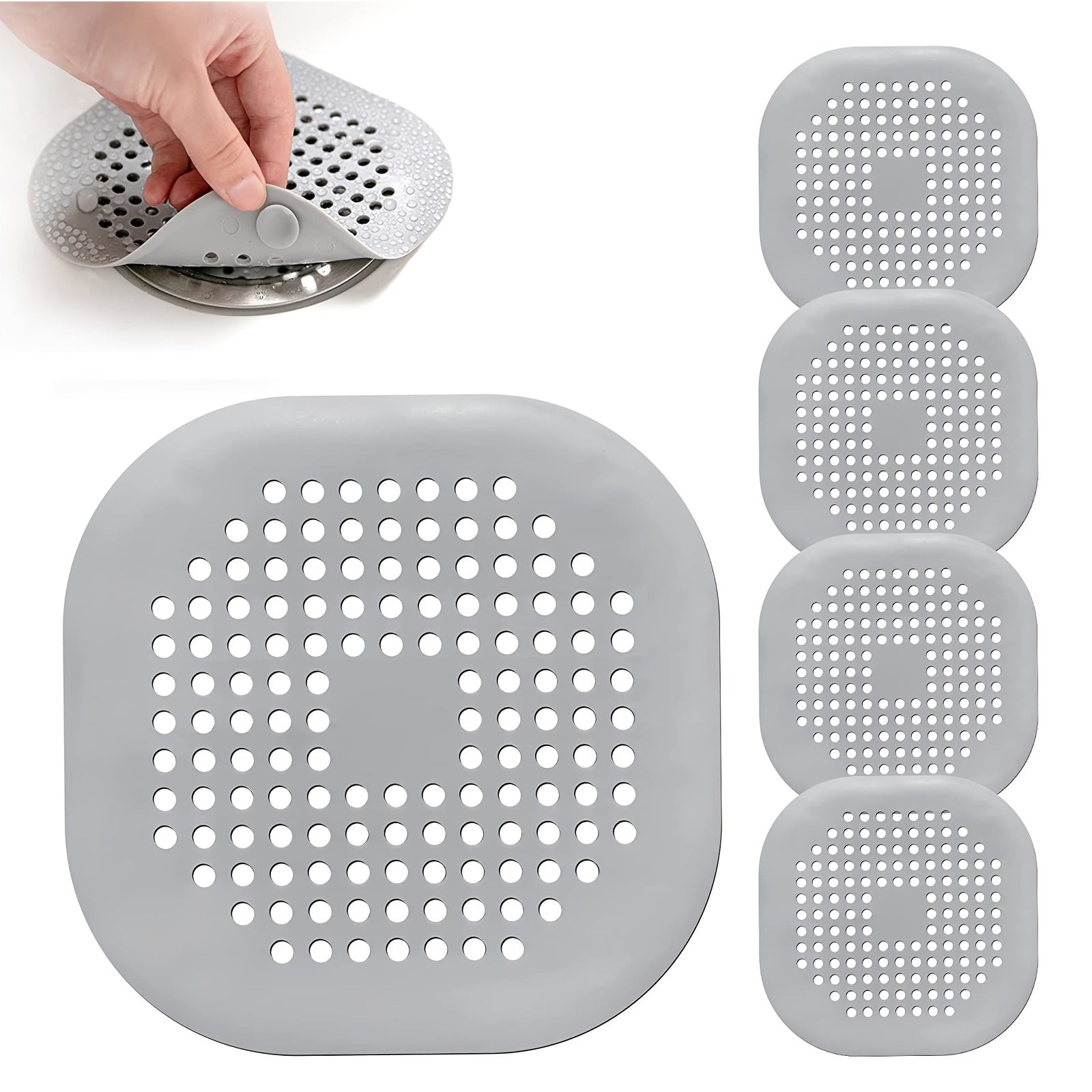 Juego de filtros de silicona para desagüe de fregadero y bañera, 1/3/5 piezas para cocina y baño