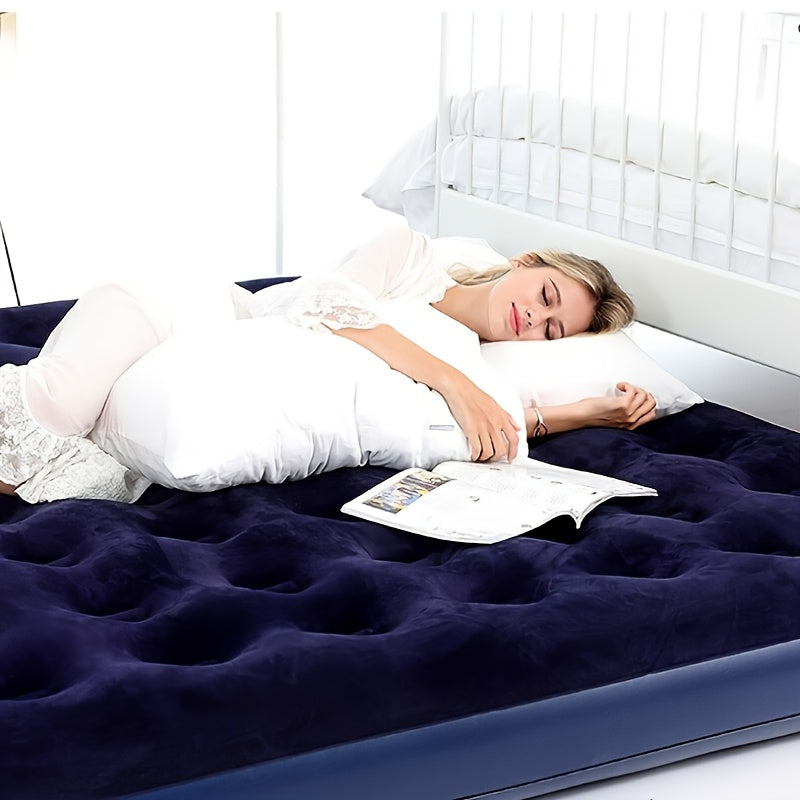 Colchón inflable plegable para acampar, siestas en la oficina, uso en casa con funda de nailon duradera