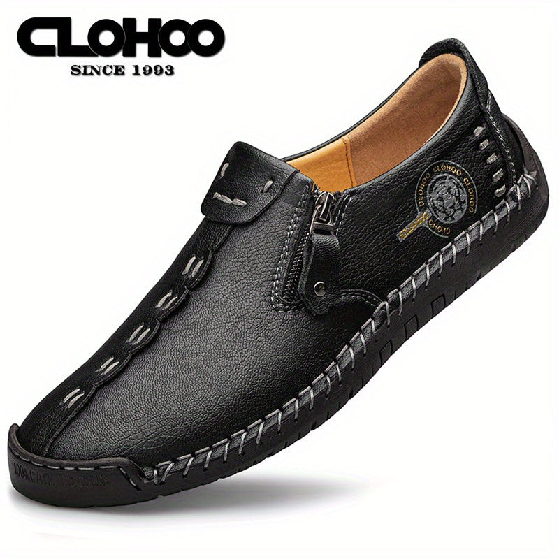 Men's Leather Loafers Non-Slip Casual Shoes Round Toe Fall Spring Summer Winter Solid