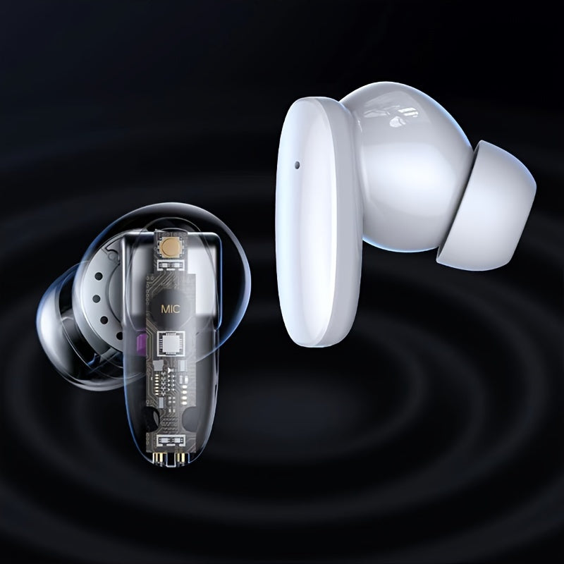 Беспроводные наушники TWS с эргономичным дизайном для комфорта, HIFI звук, Dolby бас, ACC стерео HD вызовы, совместимы с Android/iPhone, идеально подходят для любителей спорта и музыки.