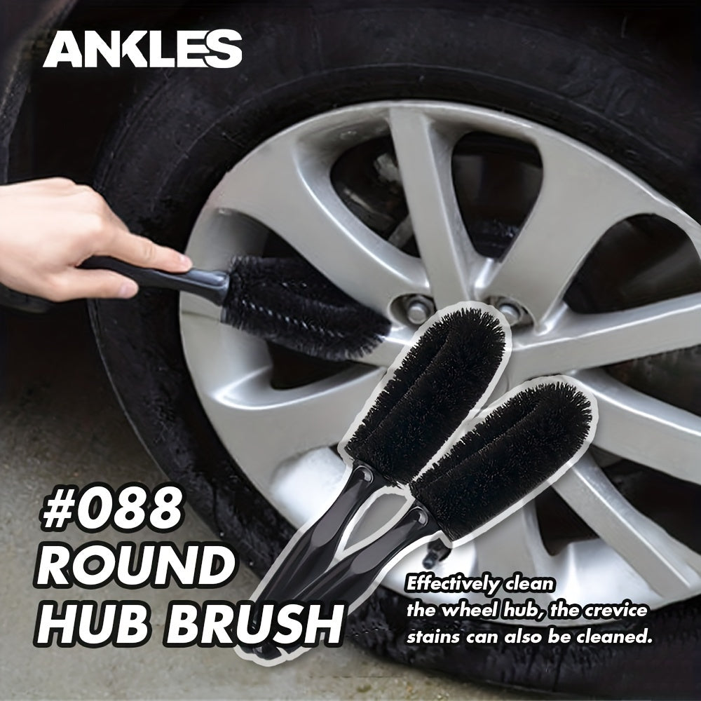 Унисекс черная круглая щетка для колесных ступиц, инструмент для чистки автомобиля, мойка шин