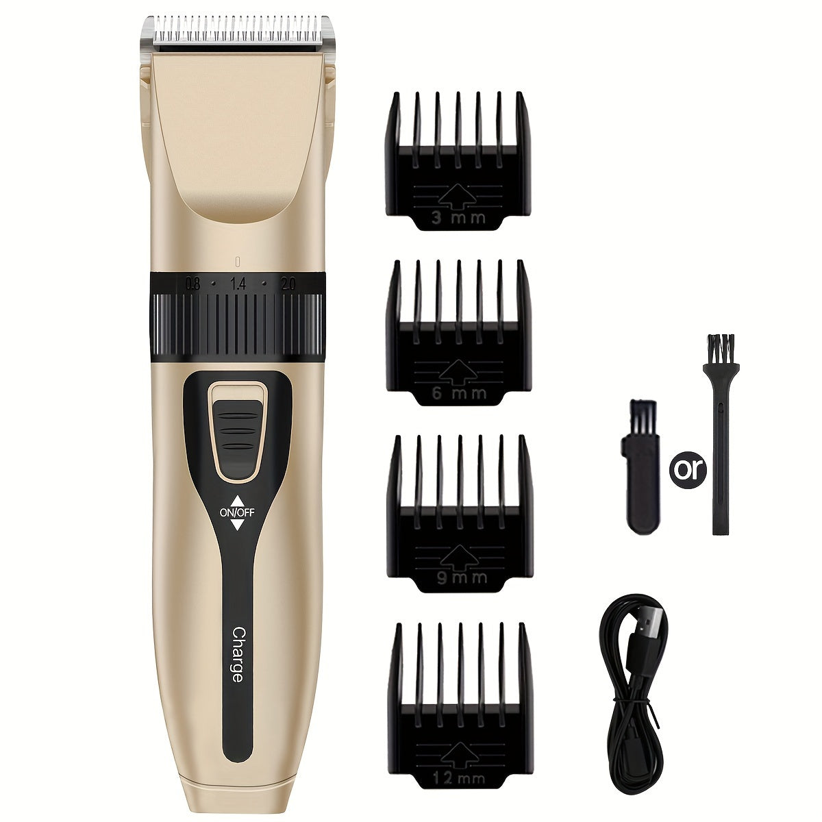 Rechargeable Electric Pet Hair Trimmer for Dogs and Cats with USB Charging and Guide Combs