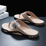 Men's PVC Casual Slip-On Slippers with Round Toe for Outdoor and Daily Use