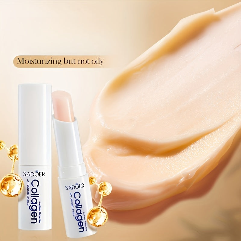 Unisex Collagen Lip Balm Hydrating Moisturizing Natural Finish Plant Squalane All Skin Types