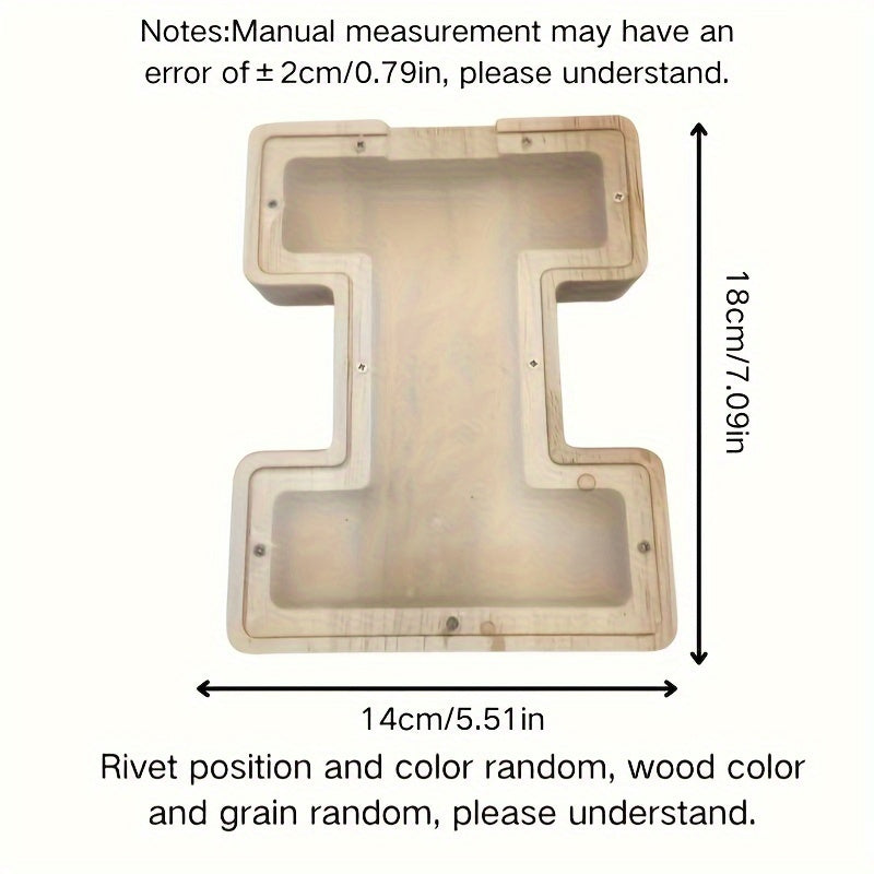 Personalized Wooden Alphabet Letters Set with 26 A-Z Transparent Blocks for Gifts and Home Decor