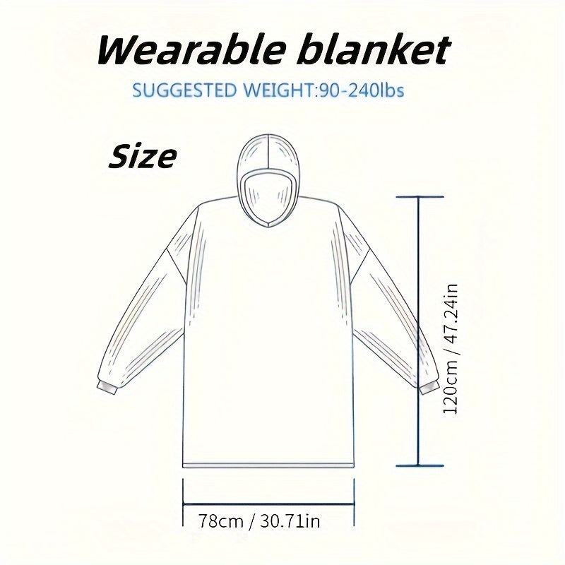 Uniseks Oversized Hoodie Blanket Fleece kiyiladigan bo‘laklar qish uchun