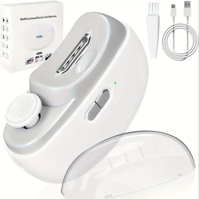 USB zaryadlash, LED chiroq va qayta zaryadlanadigan litiy batareyasi bilan elektr tirnoq kesgichi va polirovka qiluvchi. Uy manikyuri uchun mukammal, ideal 14-fevral sovg'asi. Zamonaviy tirnoq parvarishi uchun zarur.