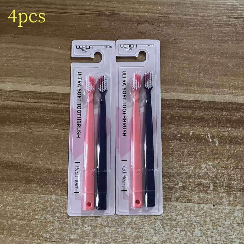 Adult Soft Bristle Toothbrushes Pack of 2 4 or 6 Compact Head Travel Friendly