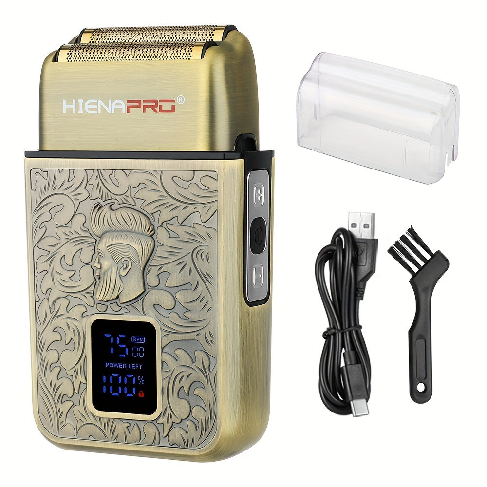 Afeitadora eléctrica recargable por USB con batería de larga duración, cuchillas dobles de acero inoxidable, fácil de limpiar, perfecta para afeitar y cuidado personal