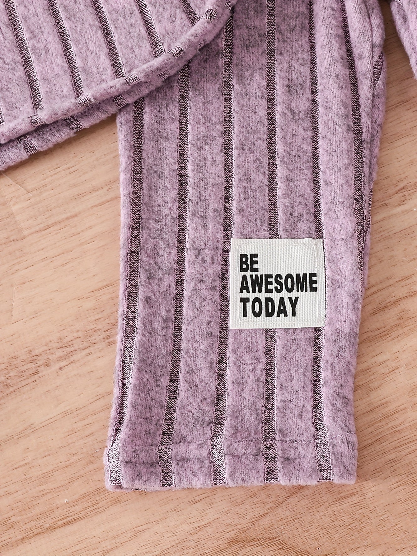 Baby Girls Outfit Spring Fall Striped Polyester Knit Top and Pants