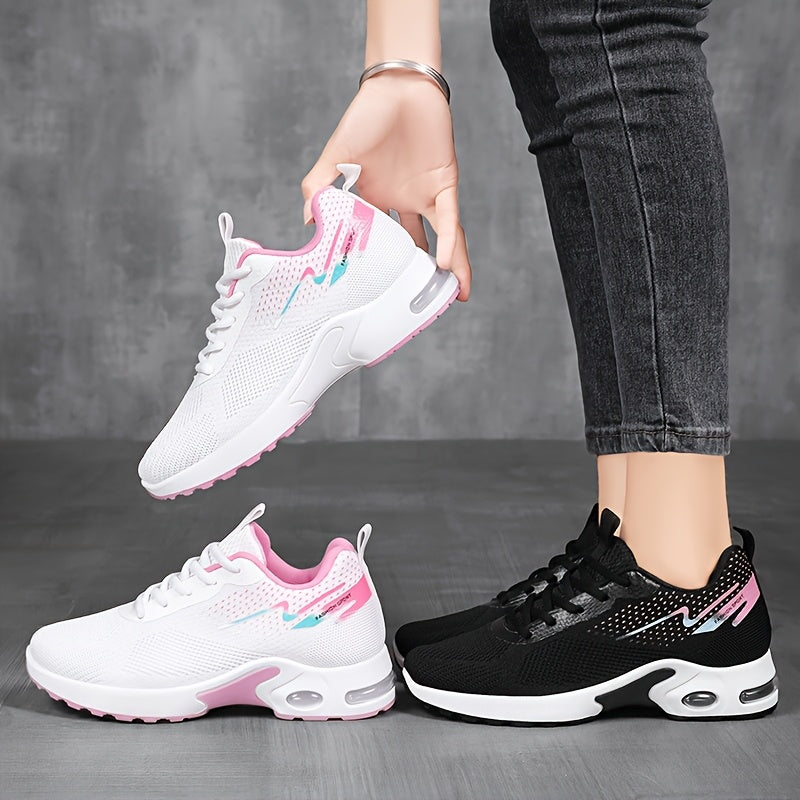 Women's Breathable Knit Sneakers with Air Cushioning and Slip-Resistant Sole