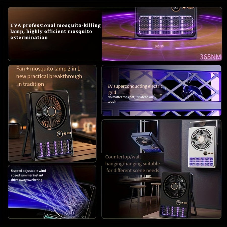 Portable Mosquito Killer Fan for Outdoor Camping Hanging Desktop Multiple Functions