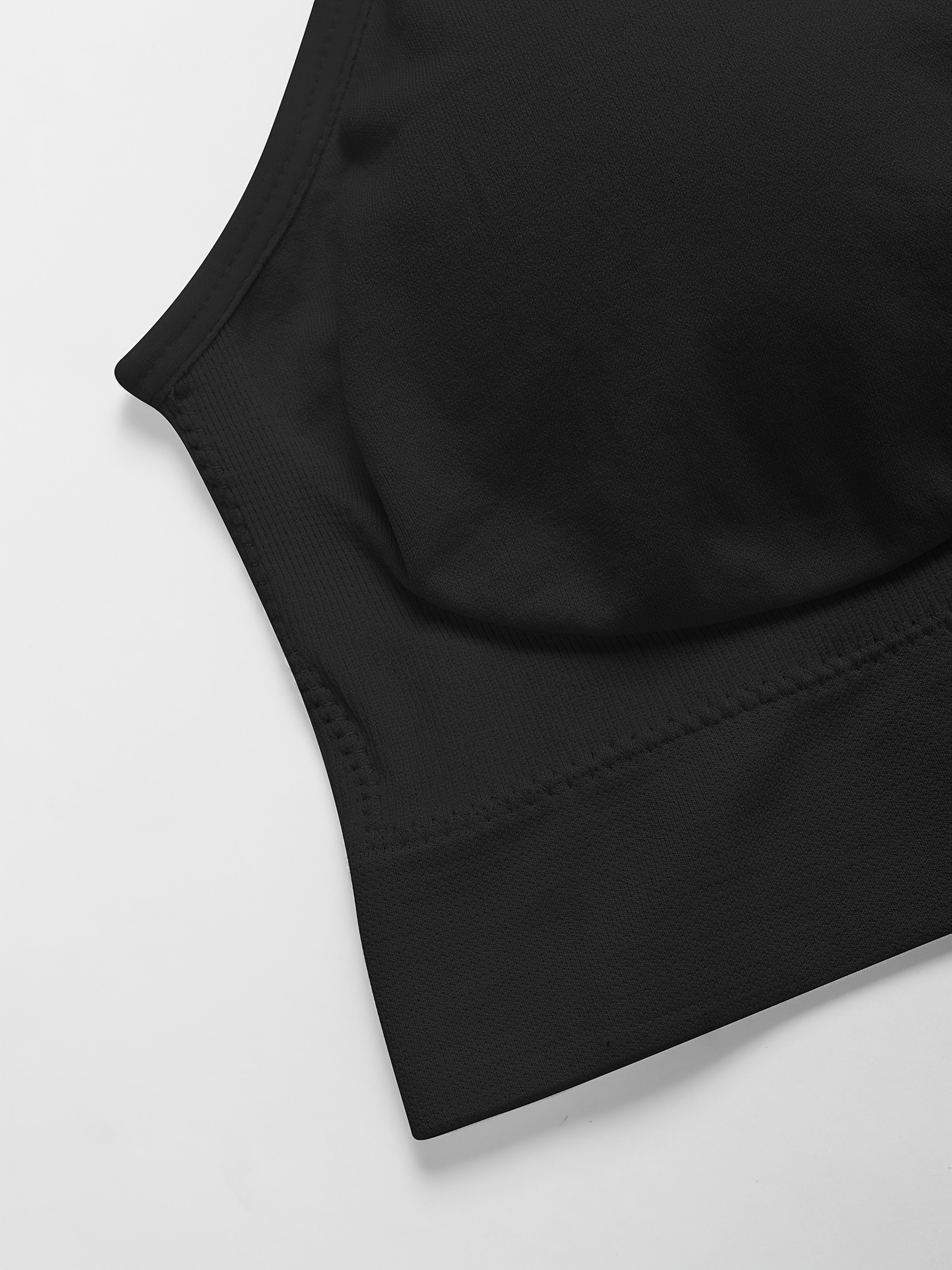 Women's Plus Size Black Sports Bras Pack Breathable Wireless Comfortable