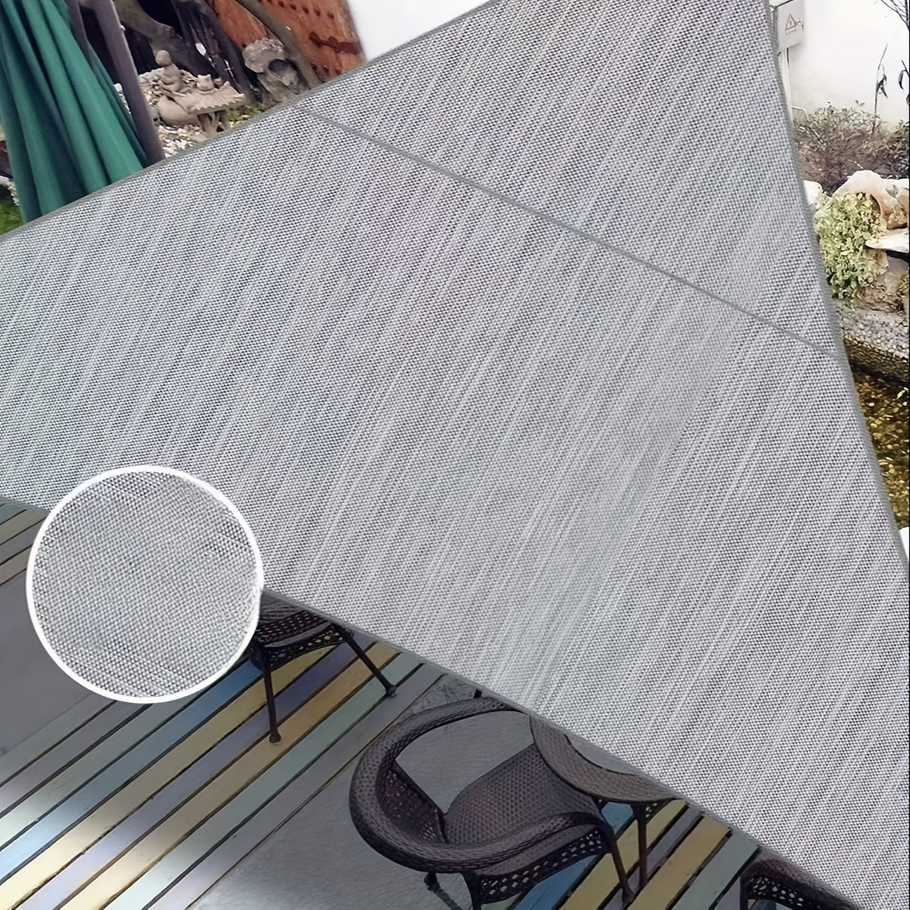 Heavy-Duty Solution-Dyed Polyester Sun Shade Sail Triangular Canopy UV Block Outdoor Garden