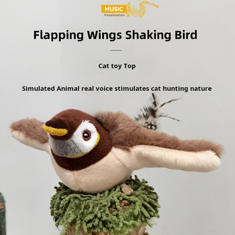 Interactive Electric Cat Toy with Bird Sounds and Movements for All Breeds