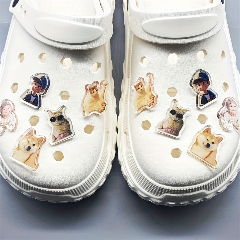Unisex Acrylic Shoe Charms Customizable DIY Photo Badges Shoe Decoration