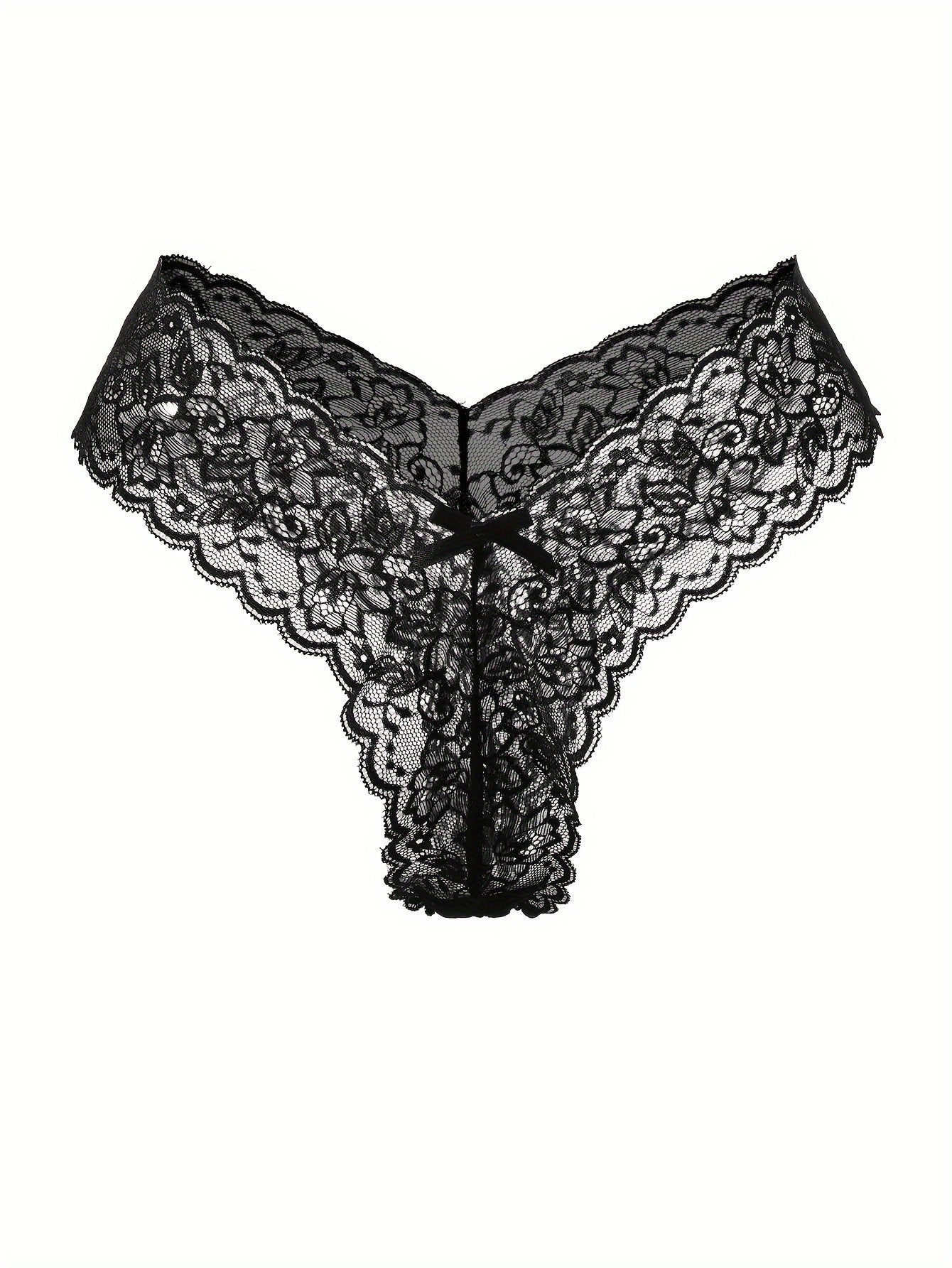 Tanga de encaje para mujer de cintura baja, lencería y ropa interior para mujer