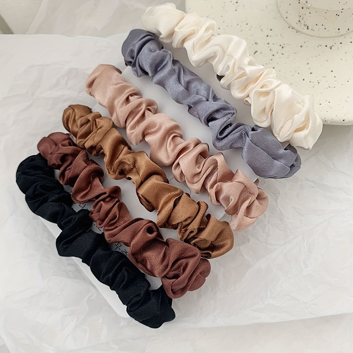 Women Silky Hair Scrunchies Pack of 6 Elastic Hair Ties Hair Accessories