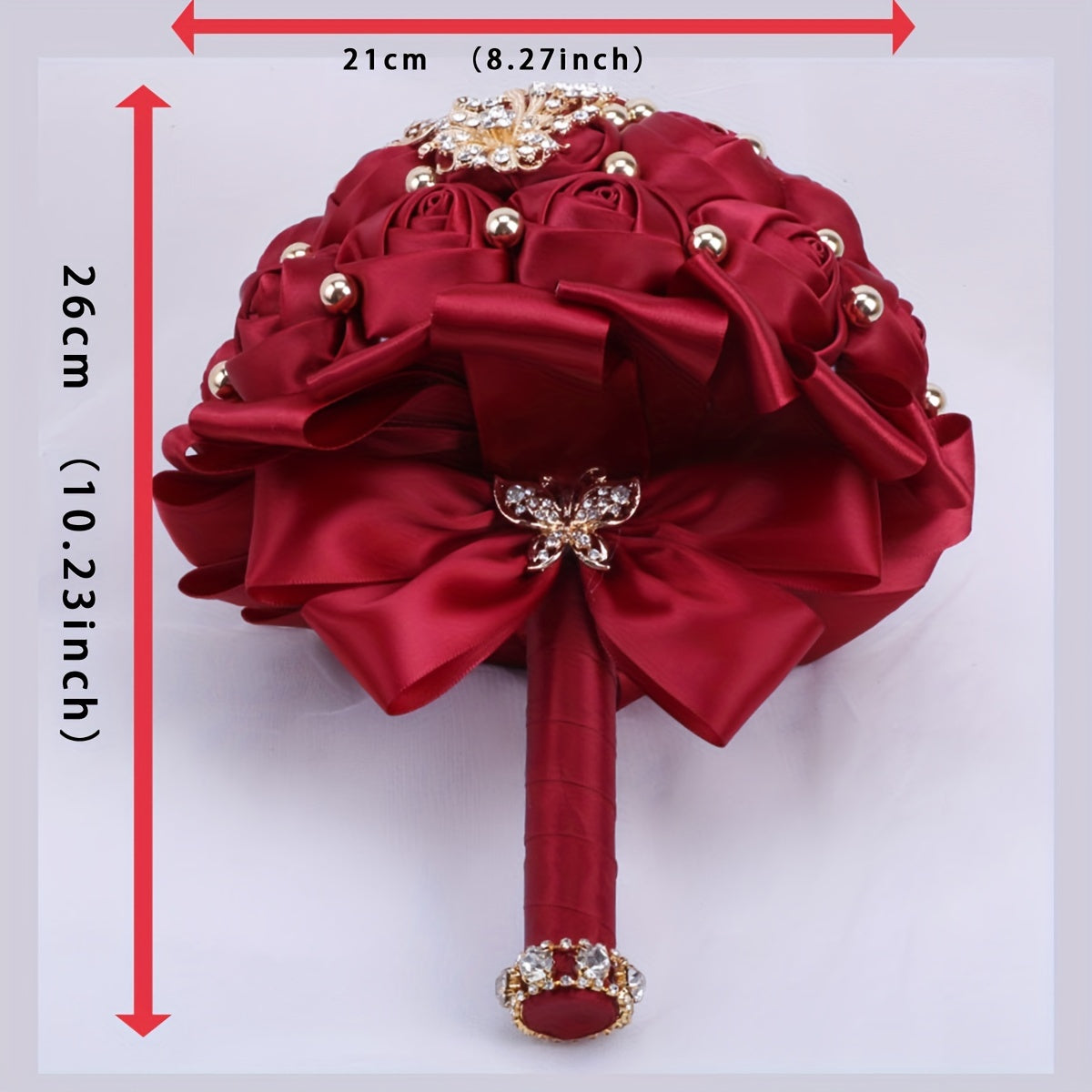 Elegant Qizlar uchun gullar to'plami Qizil samoviy güllar bilan Kristal va Marjon tafsilotlari bilan