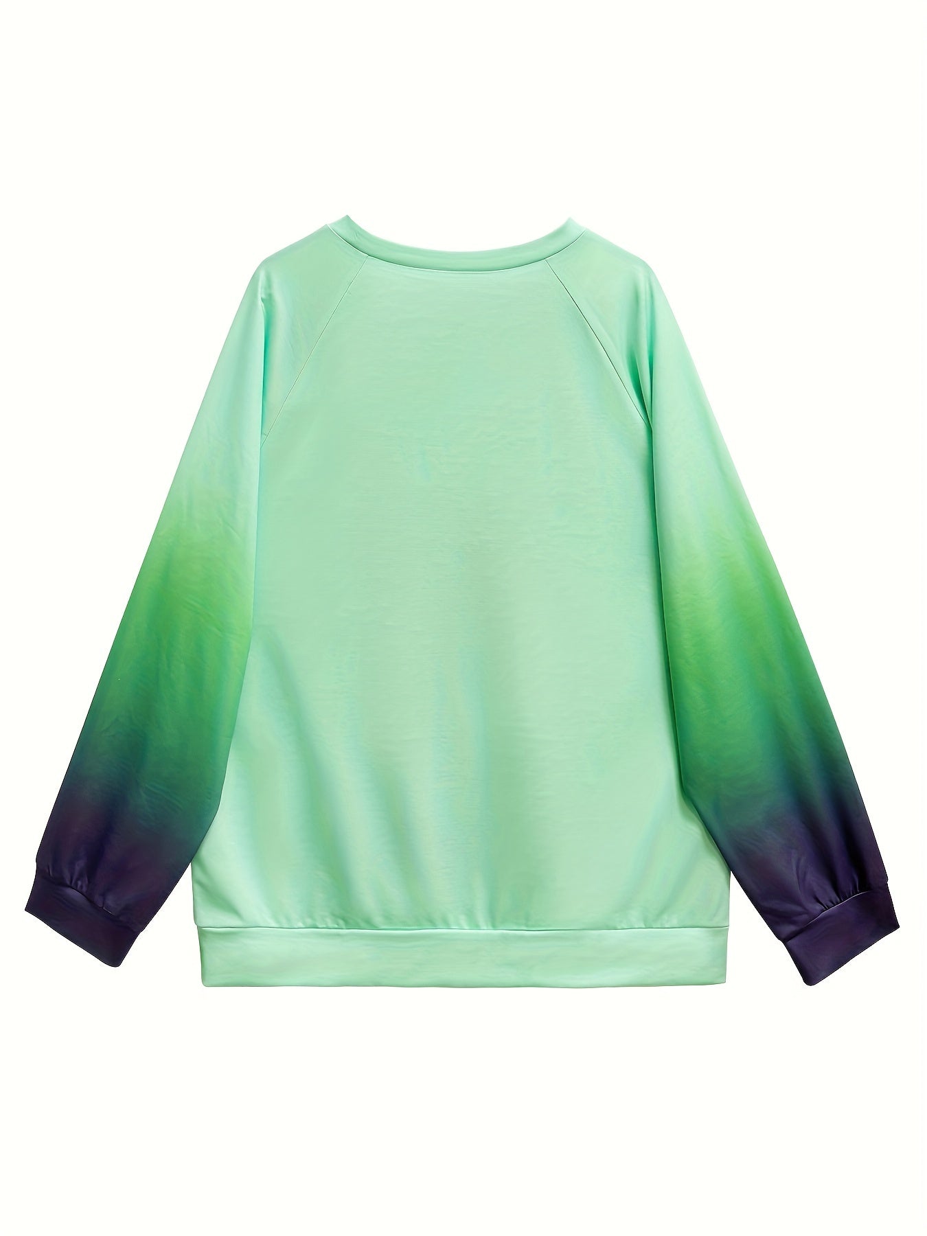 Plus Size Cat Print Sweatshirt Long Sleeve Crew Neck Women's Clothing