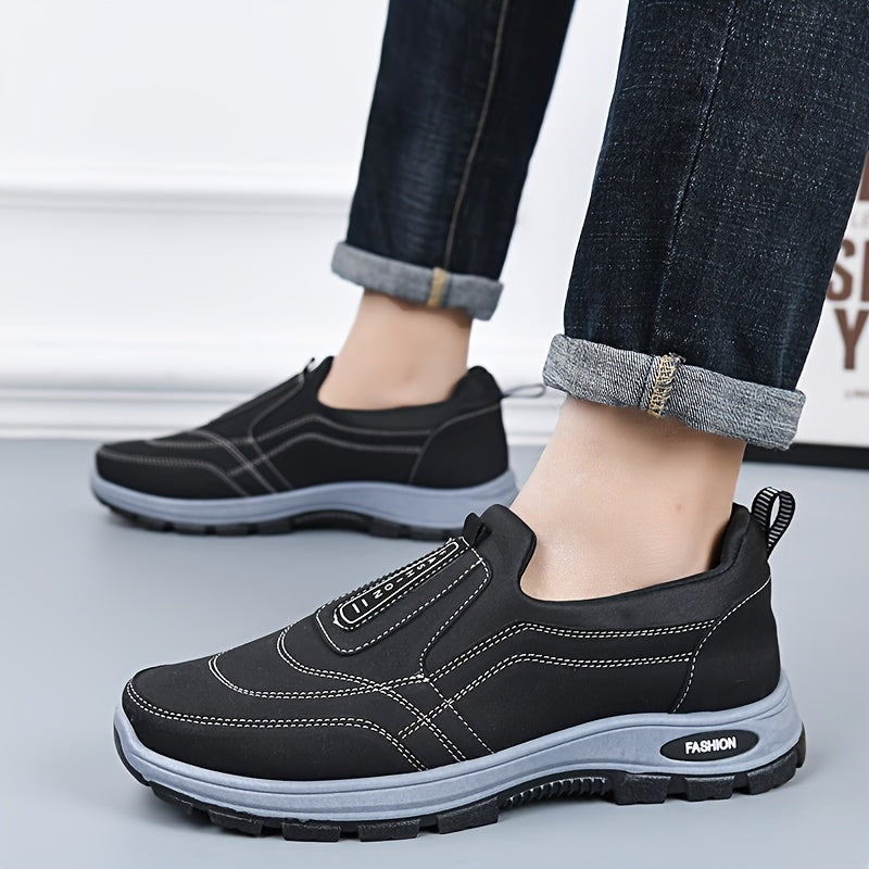 Men's Casual Fabric Loafers and Sports Shoes All-Season Round Toe