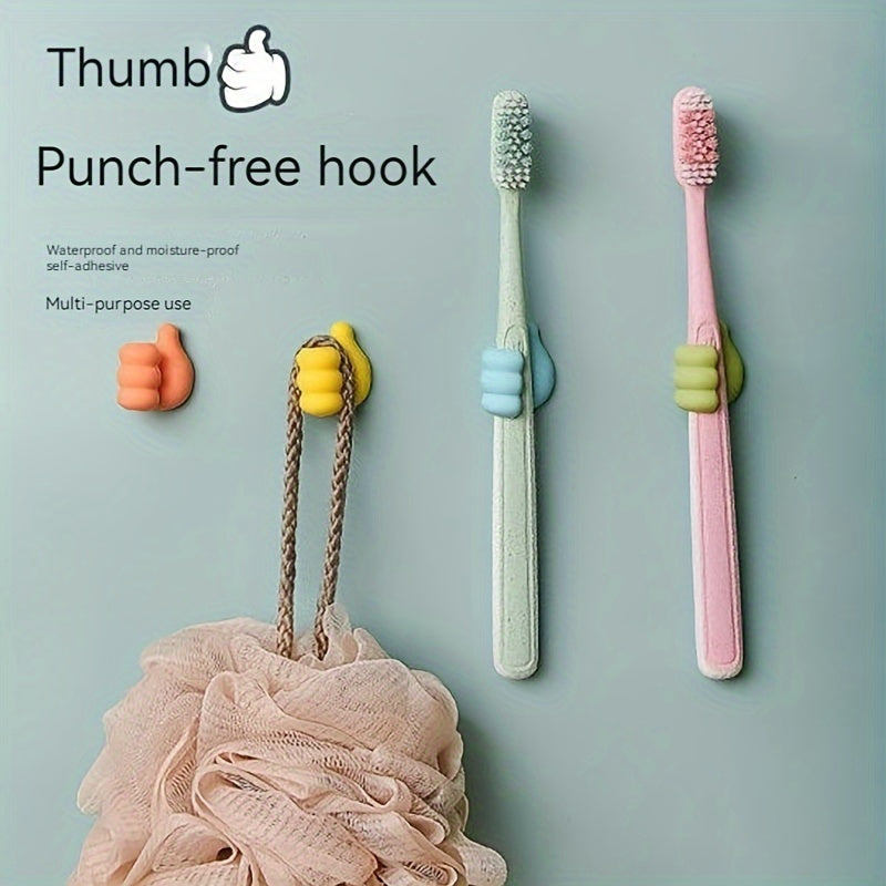 Set of 10 Plastic Wall Mount Cable Storage Racks with Thumb Hooks for Earphones Chargers Keys