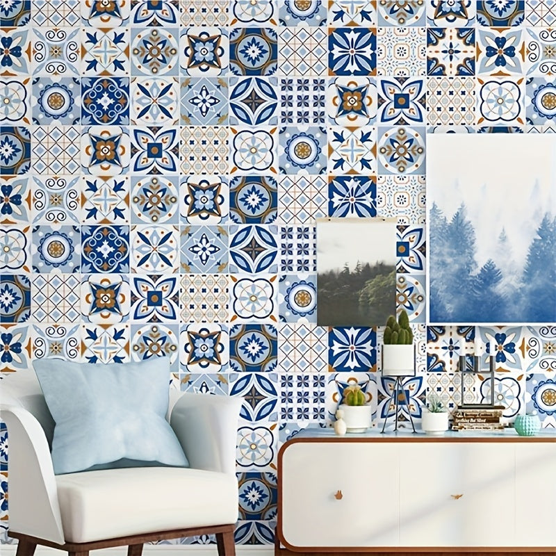 Self-Adhesive Bohemian Tile Pattern Wallpaper Waterproof Vinyl Contact Paper 40cm x 200cm