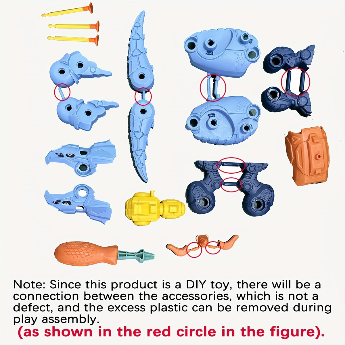 Kids Educational Dinosaur Building Kit with Screws Puzzles and Ejector