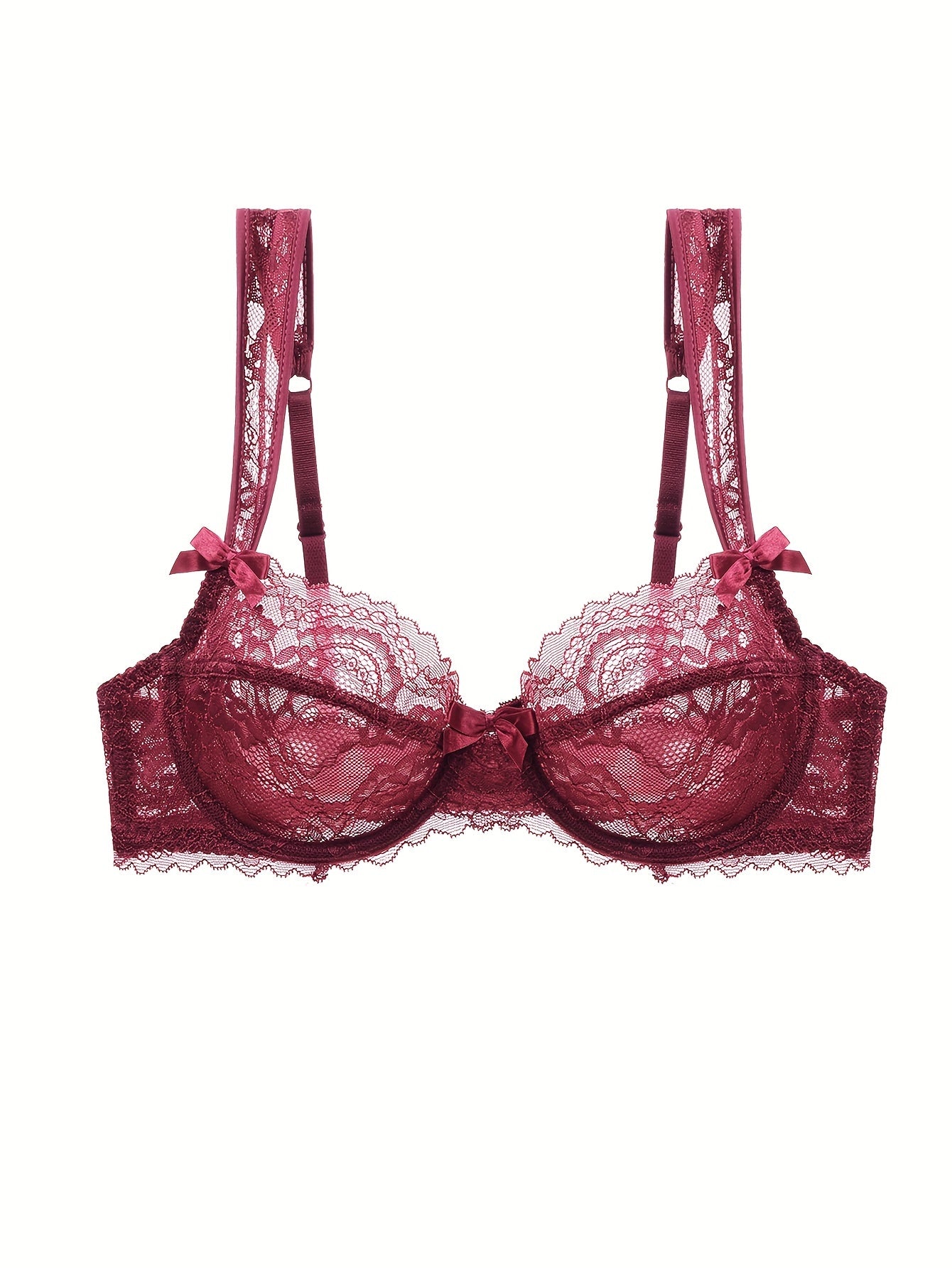 Lingerie Set with Lace and Bow Decoration for Women