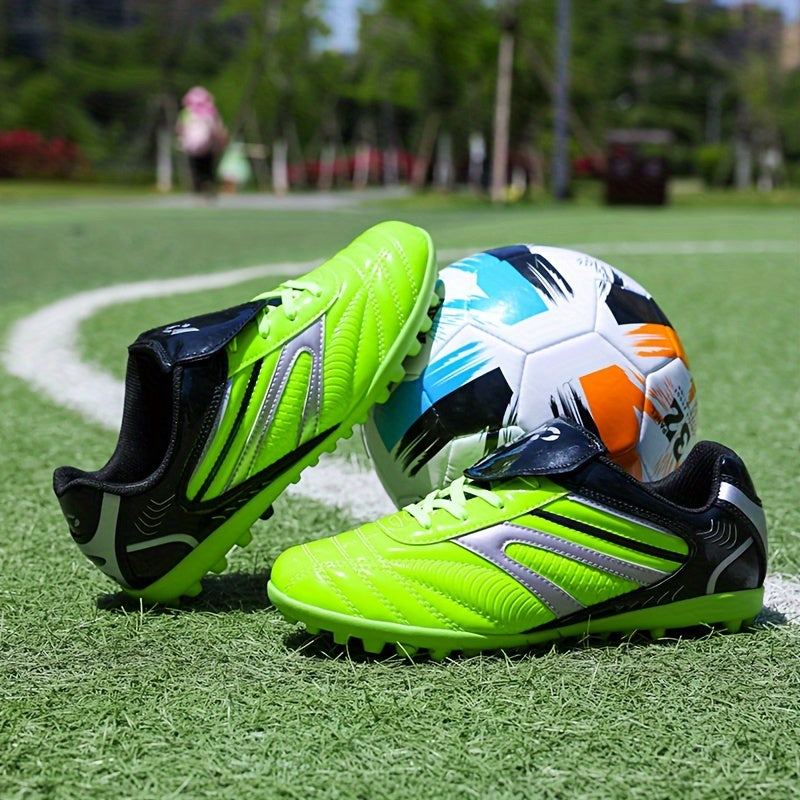 Men's All-Season Soccer Cleats Geometric Pattern Faux Upper Rubber Sole EVA Insole Outdoor Training