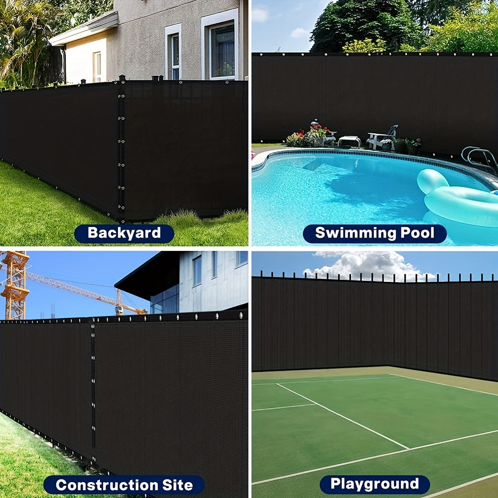 Black Plastic Mesh Garden Privacy Screen UV Resistant Wind Blocker Grommets Cable Ties