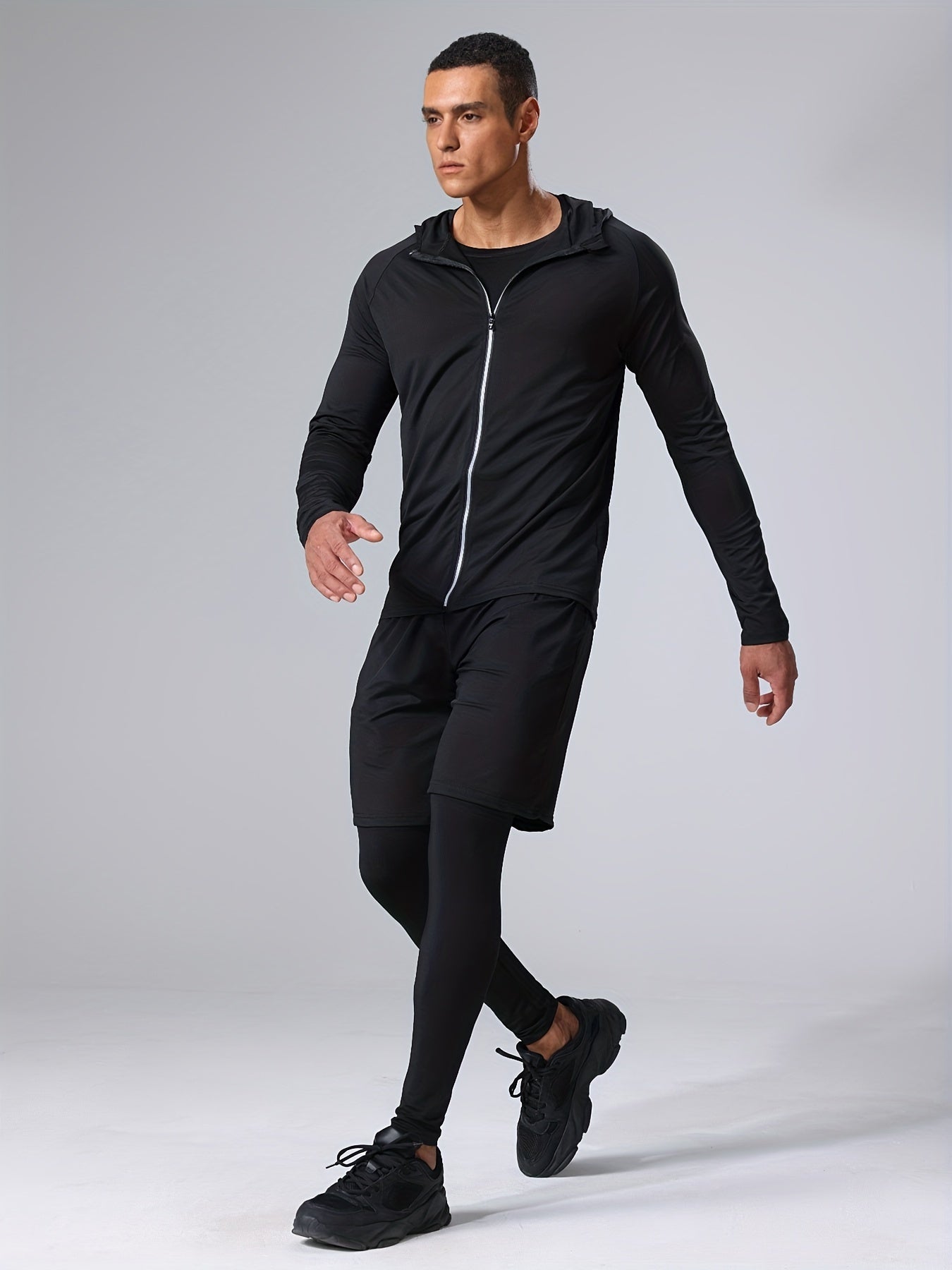 Men's Athletic Set 5-Piece Quick-Dry Compression Sportswear for Basketball and Fitness