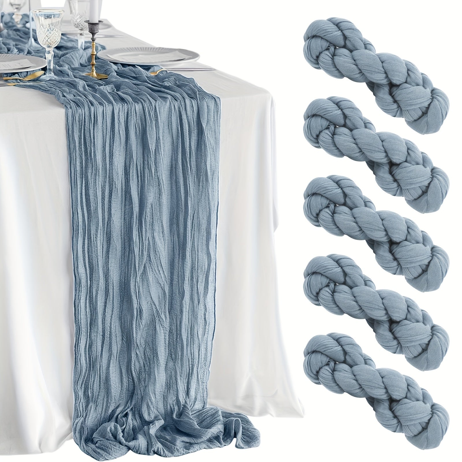 Set of 5 Handmade Polyester Table Runners for Weddings and Events