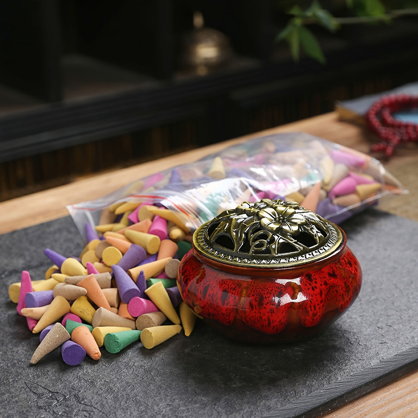 Lavender Scented Incense Cones 60 Multicolor Tea Smoke Aromatherapy for Meditation Yoga Home