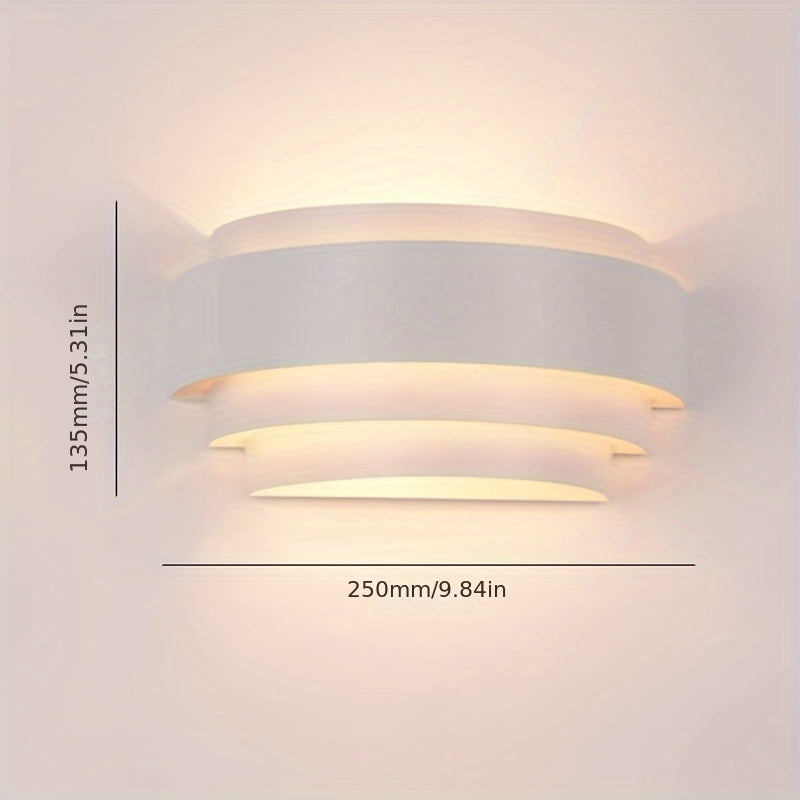 Modern White Metal Wall Sconce for Indoor Hallways Bedrooms and Stairways