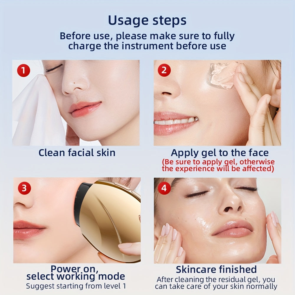 Portable Facial Skin Care Device Rechargeable Multi-Functional Technology for Home Use