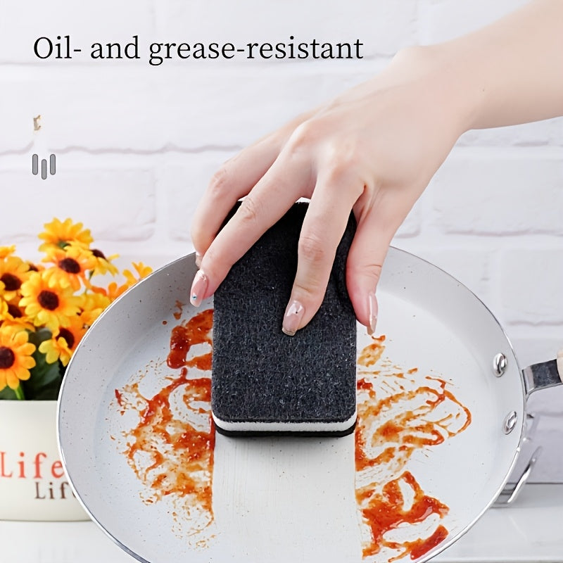 Pack of 12 Double-Sided Kitchen Cleaning Sponges, Oil-Resistant, Versatile