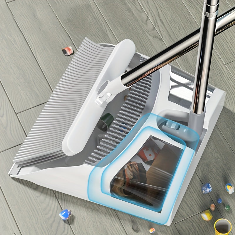 Zarif Qiyshayuvchi Cho'tka va Chang Qopqog'i To'plami - Keng Hajmga ega - Yashash Xonasida, Yotoqxona, Tashqarida, Oshxonada yoki Terasta foydalanish uchun ideal - Plastik Tutqichga ega