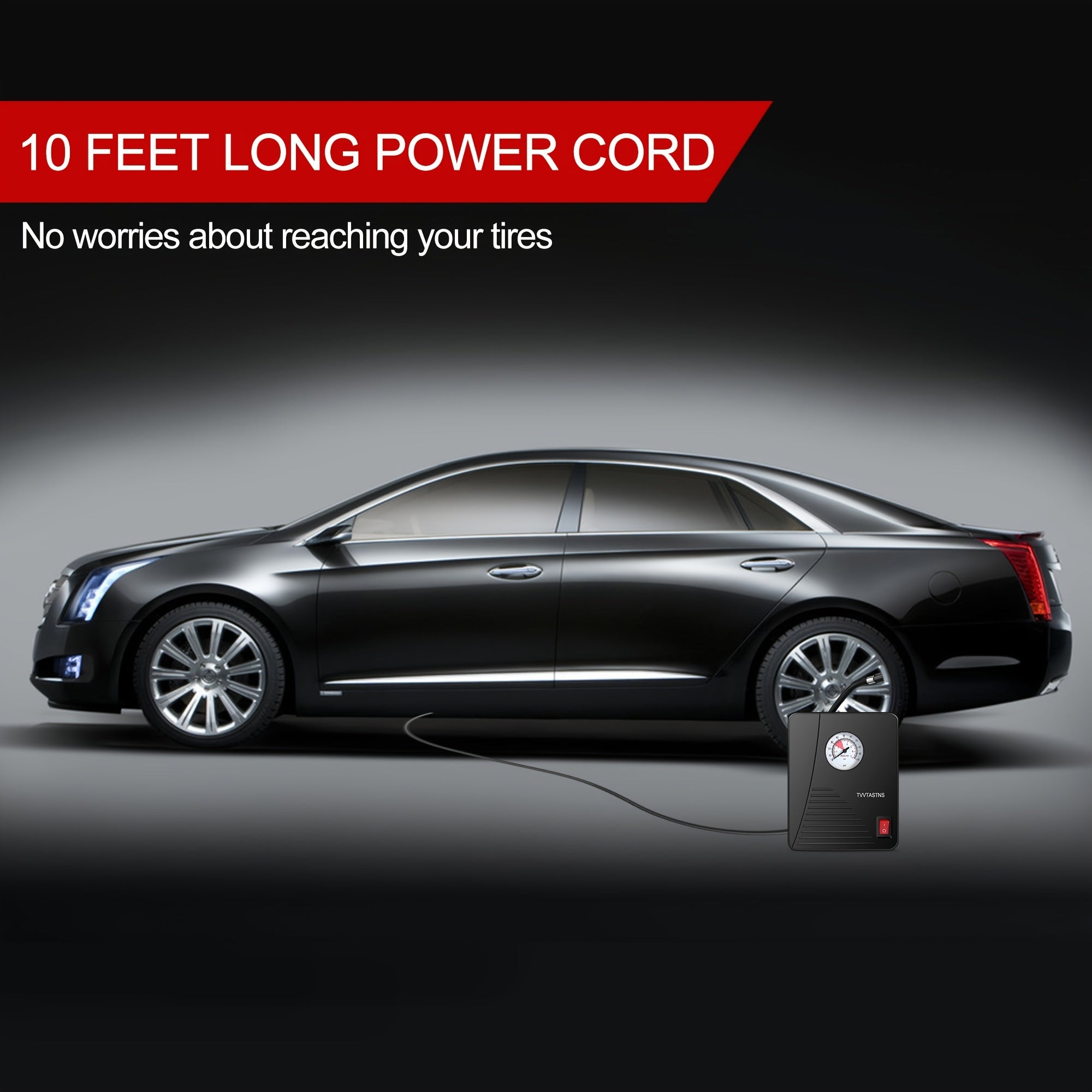 Portable Car Tire Inflator Compressor 12V DC With LED Light for Car Bikes