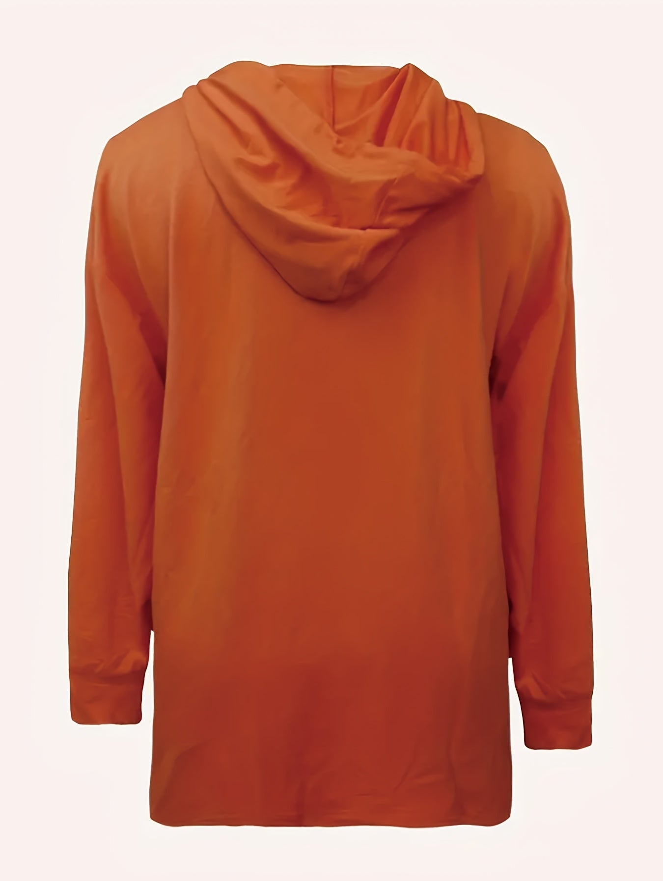 Women’s Plus Size Long Sleeve Solid Hoodie With Drawstring and Stretch
