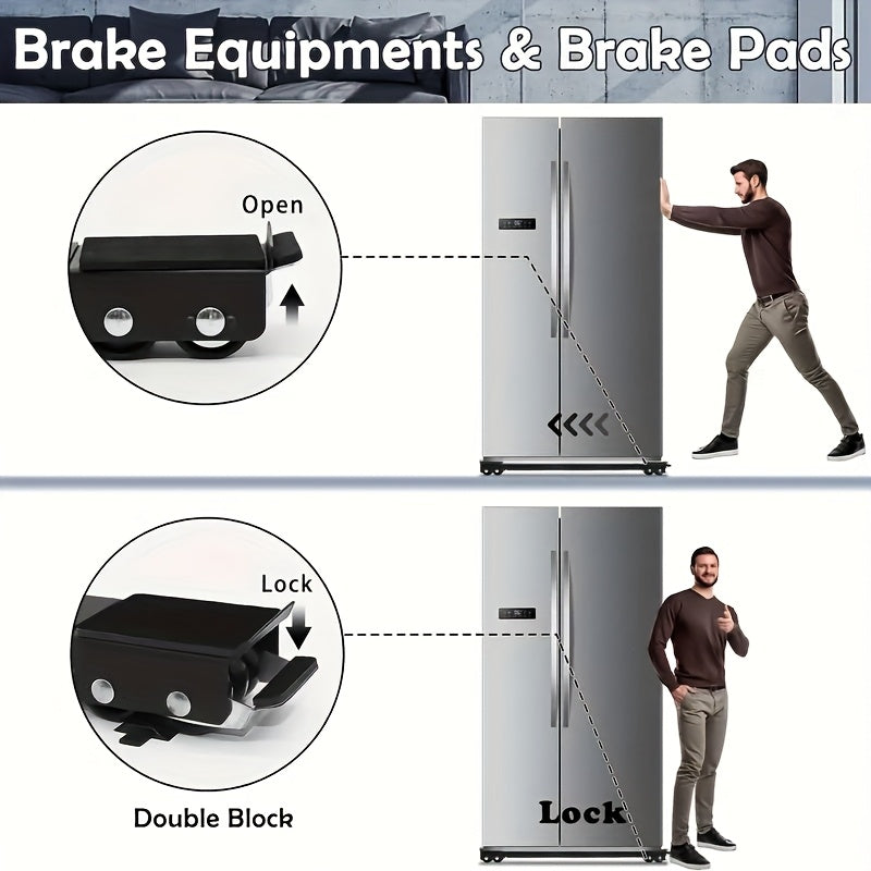 Sovutgichlar va kir yuvish mashinalari uchun qattiq metall harakatlantiruvchi g'ildiraklar, sozlanadigan uzunlik