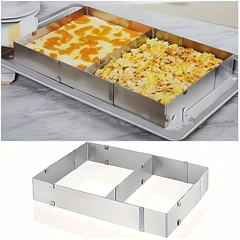 Adjustable Stainless Steel Rectangular Cake Mold for Baking Tiramisu Bread Pastries