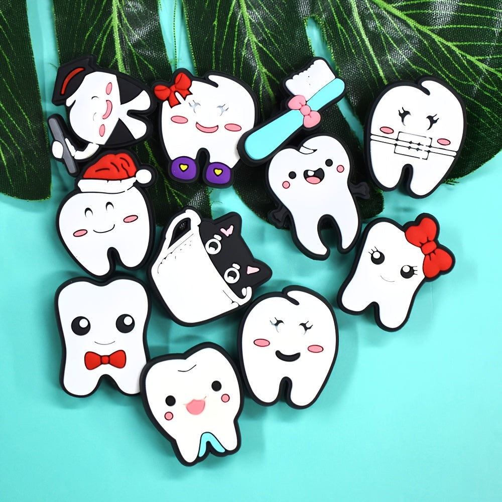 16pcs Teeth-Themed Shoe Charms Decor for Sandals Garden Shoes