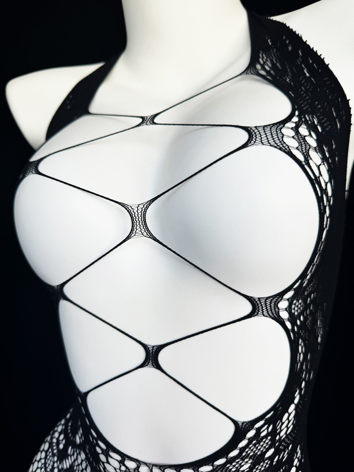 Women's Jumpsuit with Semi-Transparent Stockings Sleeveless Hollow Neck for Date Night