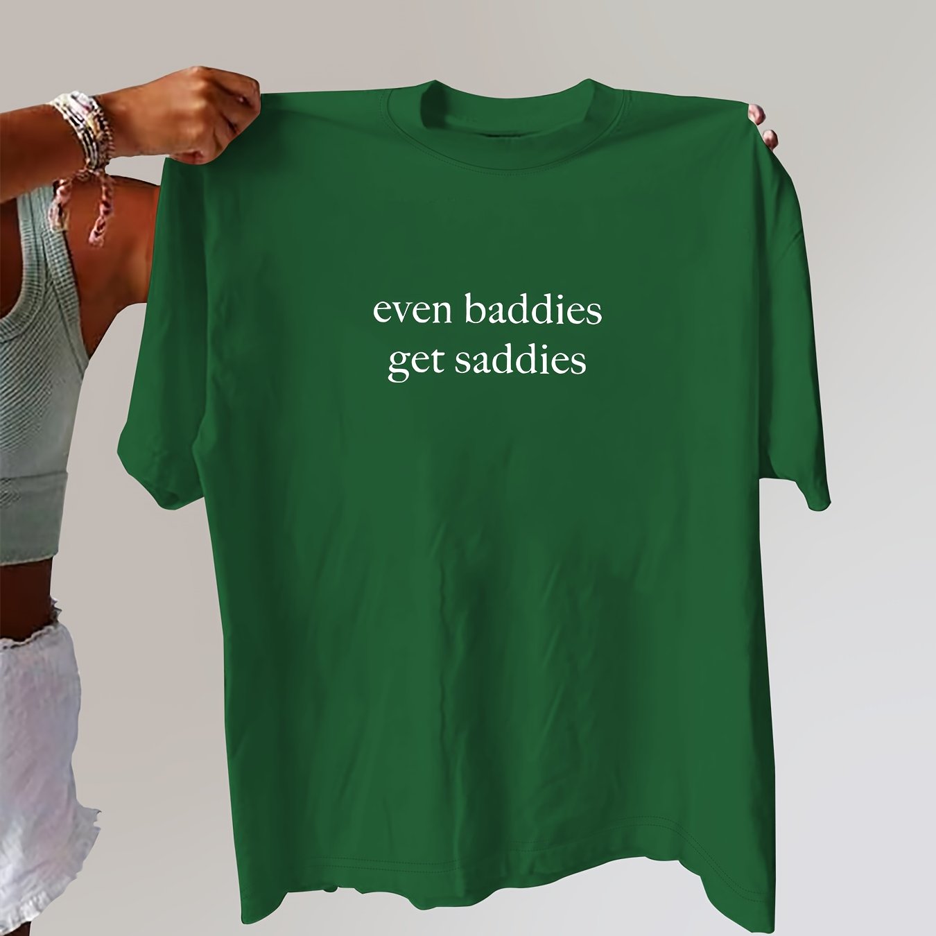 Women's Oversized Graphic Tee Black Short Sleeve Casual T-Shirt