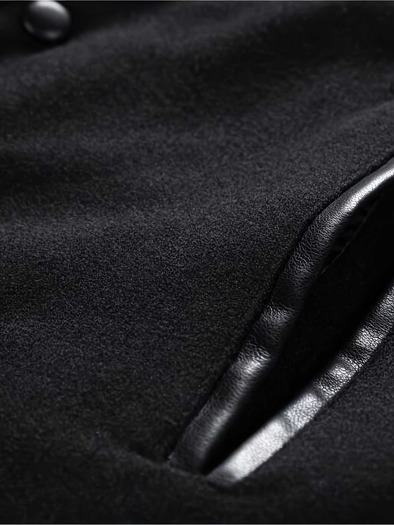 Men's Plus Size Fleece Jacket with Baseball Collar Color Block Snap Closure Pockets