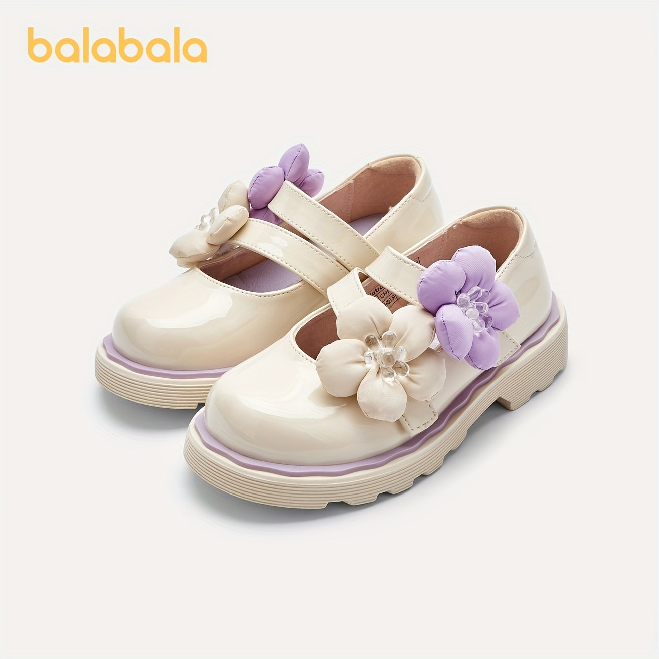 Zapatos de princesa para niñas con patrón de flores y cierre de gancho y bucle para primavera y otoño